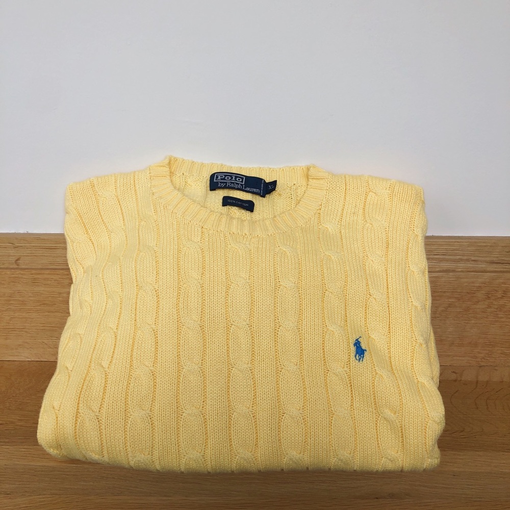 Yellow knit polo ralph lauren sweater